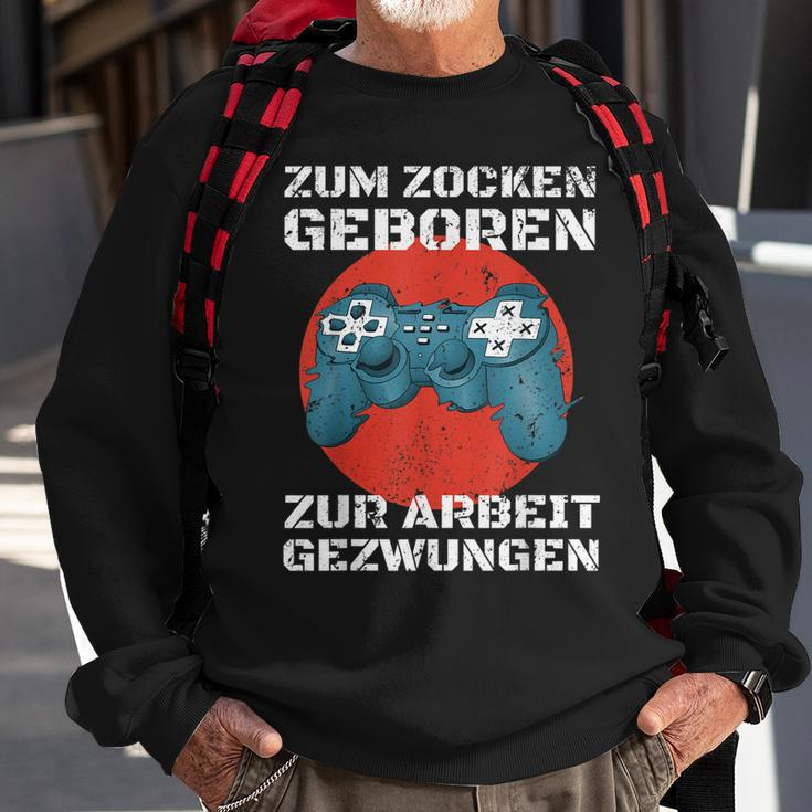 Zocken Geboren Arbeit Gezwungen PS5 Gaming Sweatshirt für Herren Geschenke für alte Männer