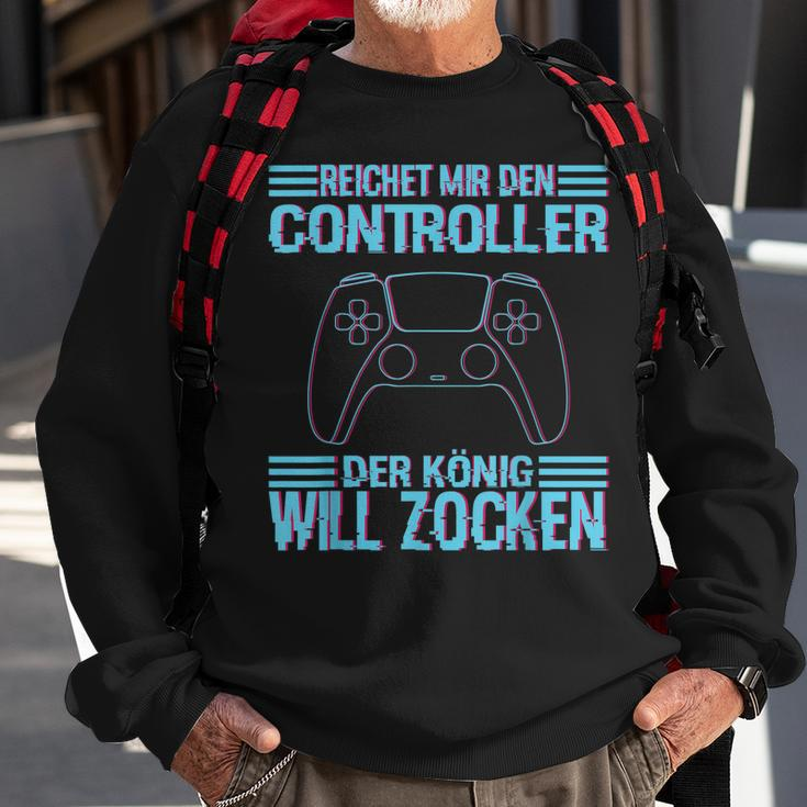 Zocken Reichet Mir Den Controller König Ps5 Konsole Gamer V3 Sweatshirt Geschenke für alte Männer