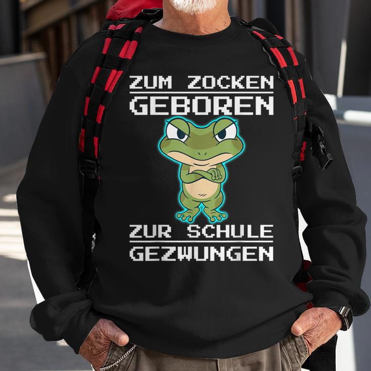 Zum Zocken Geboren Zur Schule Gezwungen Konsole Ps5 Gaming Sweatshirt Geschenke für alte Männer