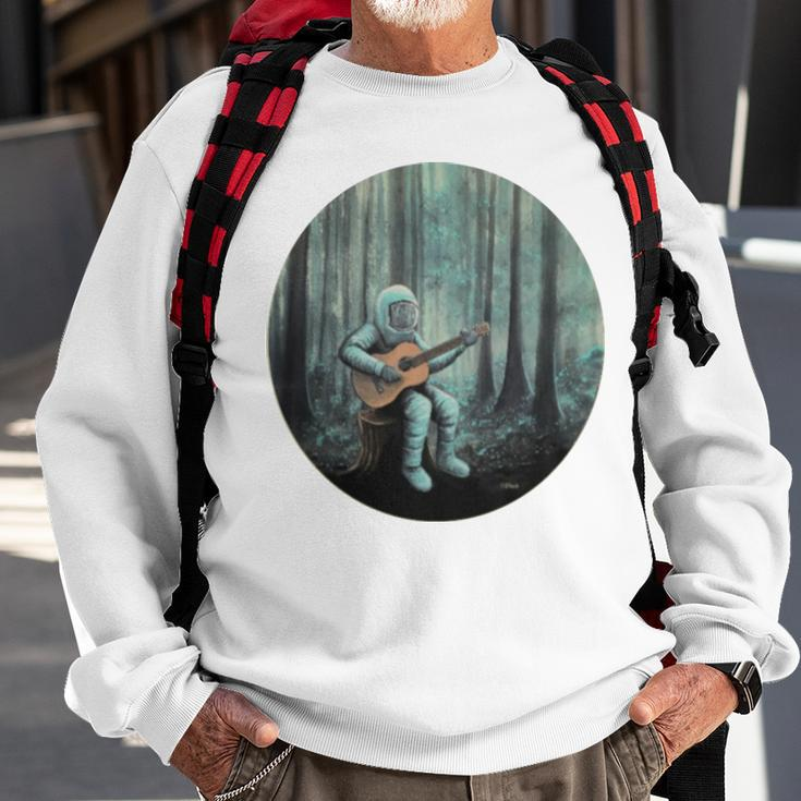 Astronaut Playing Guitar Music Sweatshirt Gifts for Old Men
