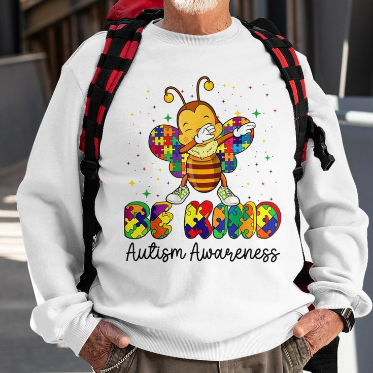 Be Kind Autism Awareness Puzzle Bee Dabbing Support Kids Sweatshirt Gifts for Old Men