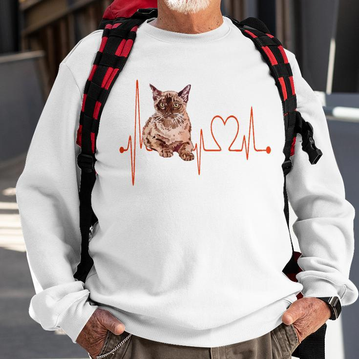 Birmanische Katze Herzschlag Ekg Lustig I Love My Cat Sweatshirt Geschenke für alte Männer