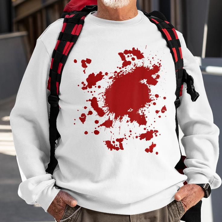 Blood Splatter Costume Gag Fancy Dress Scary Halloween Men Women Sweatshirt Graphic Print Unisex Gifts for Old Men