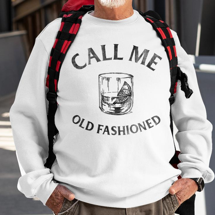 Call Me Old Fashioned-Cocktail Glass Sweatshirt Gifts for Old Men