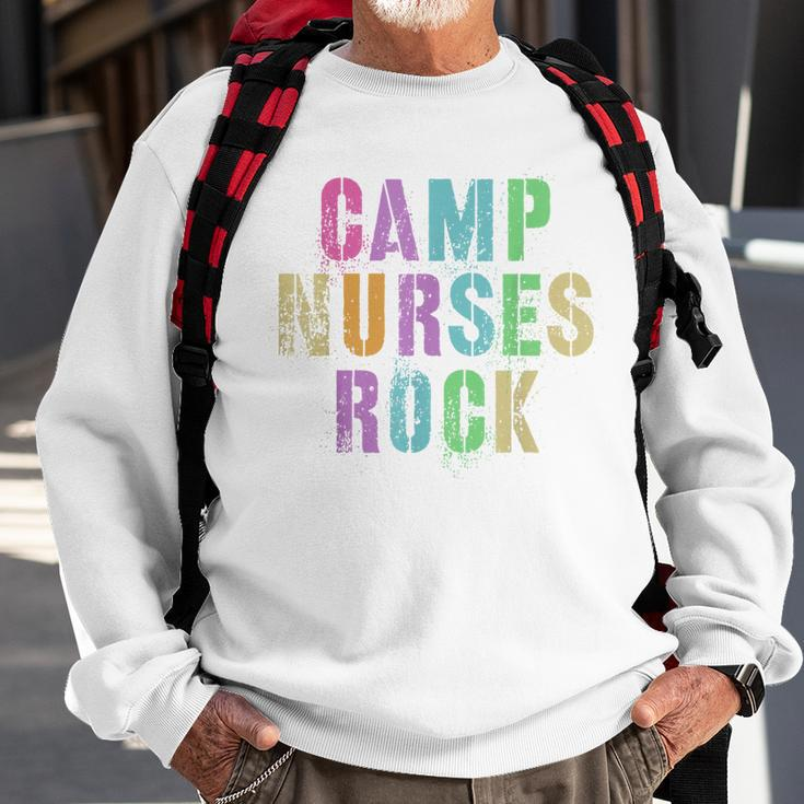 Camp Nurses Rocks Funny Camping Medical Crew Sweatshirt Gifts for Old Men