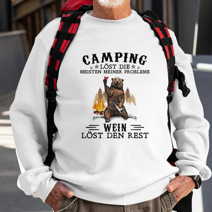 Camping und Wein Sweatshirt - Camping löst Probleme, Wein den Rest Geschenke für alte Männer