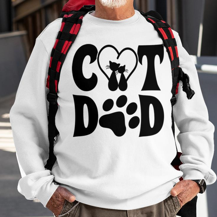 Cat Dad Heart Personalized Cat Dad Sweatshirt Gifts for Old Men