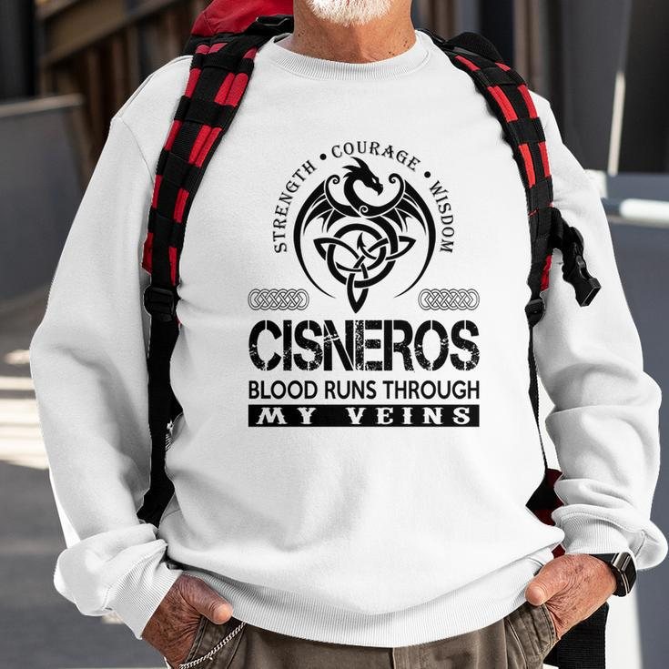Cisneros Blood Runs Through My Veins Sweatshirt Gifts for Old Men