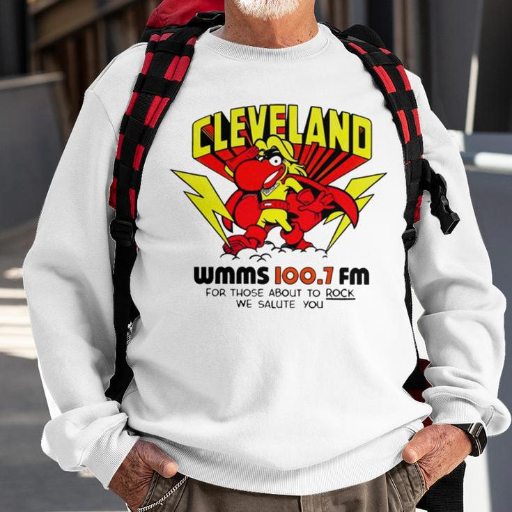Cleveland Wmms Loo7 Fm For Those About To Rock We Salute You Sweatshirt Gifts for Old Men