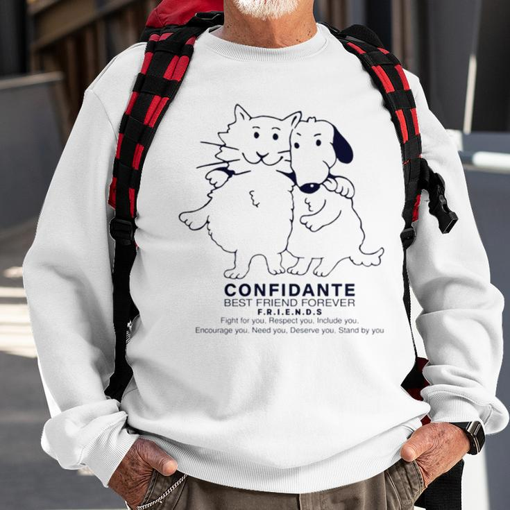 Confidante Best Friend Forever Cat And Dog Sweatshirt Gifts for Old Men