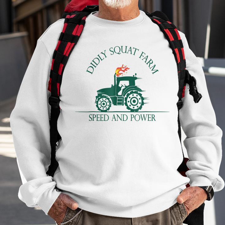 Diddly Squat Farm Speed And Power Perfect Tractor Farmer Sweatshirt Gifts for Old Men