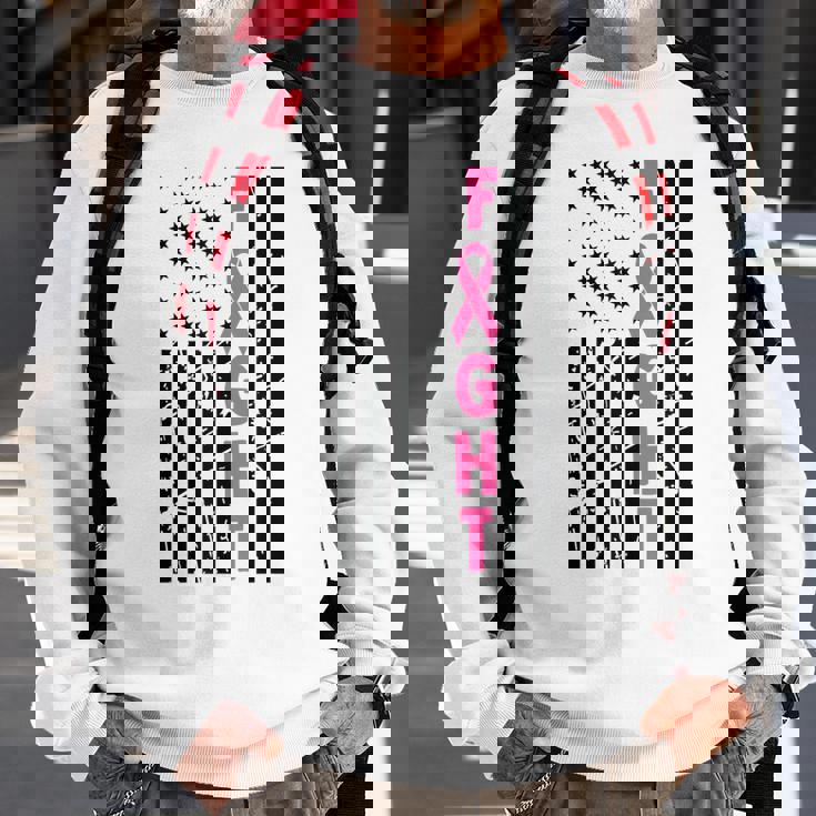 Fight Breast Survivor American Flag Breast Cancer Awareness Sweatshirt Gifts for Old Men Fight Breast Survivor American Flag Breast Cancer Awareness Sweatshirt Gifts for Old Men