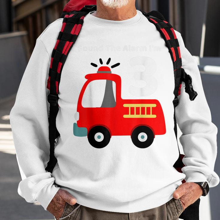 Fire Fighter Truck 3 Year Old Birthday | 3Th Bday Sweatshirt Gifts for Old Men