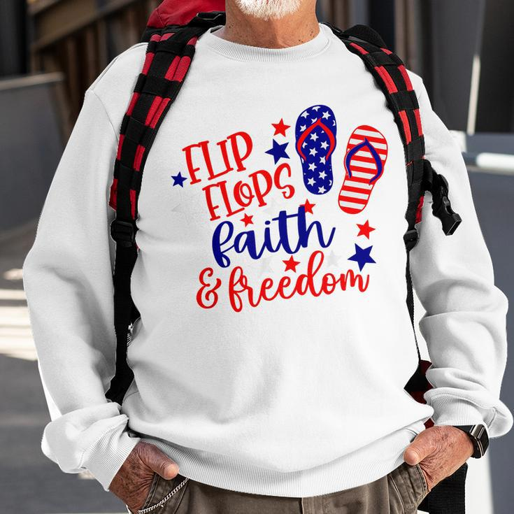 Flip Flops Faith And Freedom Sweatshirt Gifts for Old Men