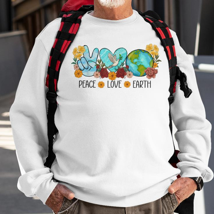 Happy Earth Day 2023 For Men Kids Teachers Peace Love Earth Sweatshirt Gifts for Old Men