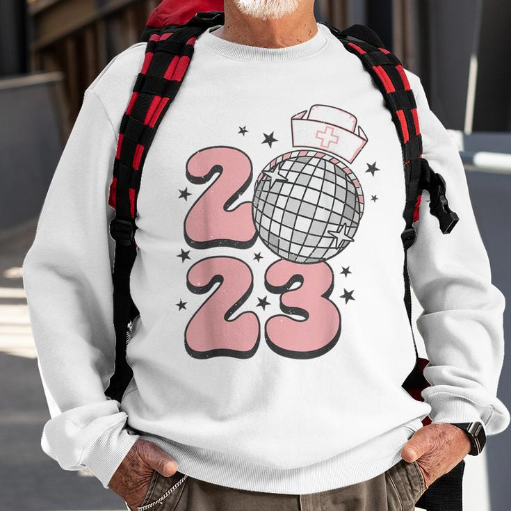 Happy New Year Nurse Crew Groovy Disco New Years Eve 2023 Sweatshirt Gifts for Old Men