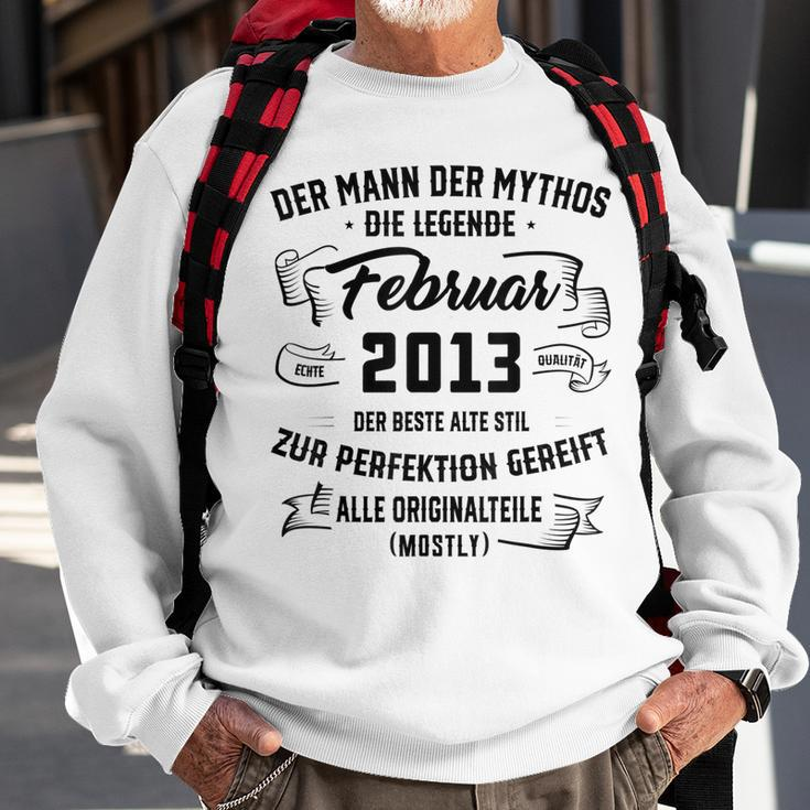 Herren Der Mann Mythos Die Legend Februar 2013 10 Geburtstag Sweatshirt Geschenke für alte Männer