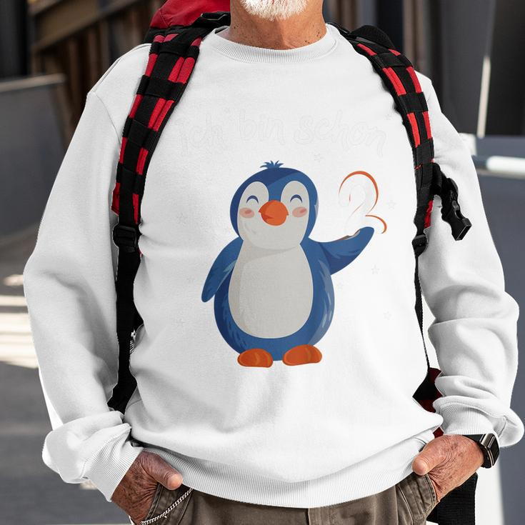 Kinder 2 Geburtstag Deko Mädchen Jungen 2 Jahre Pinguin Sweatshirt Geschenke für alte Männer