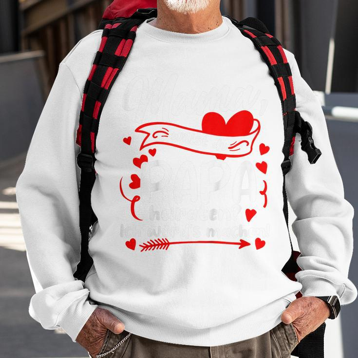 Kinder Mama Willst Du Papa Heiraten Heiratsantrag Verlobung Sweatshirt Geschenke für alte Männer