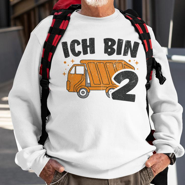 Kinder Müllauto Sweatshirt 2. Geburtstag, Müllabfuhr Design für Jungen Geschenke für alte Männer