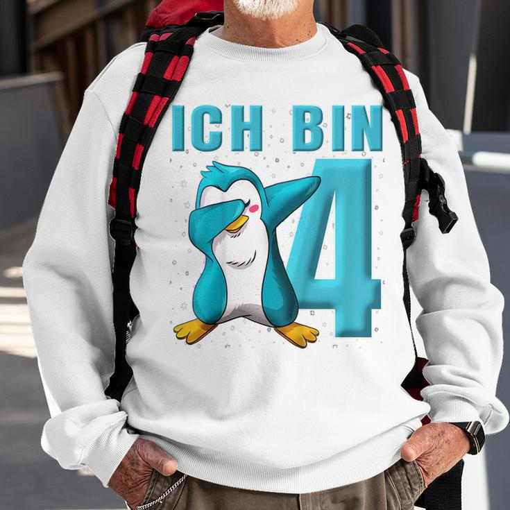 Kinder Pinguin 4 Jahre Jungen Mädchen Pinguin 4 Geburtstag Sweatshirt Geschenke für alte Männer