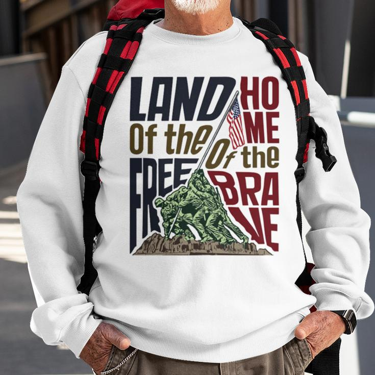 Land Of The Free Iwo Jima Sweatshirt Gifts for Old Men