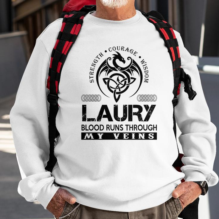 Laury Blood Runs Through My Veins Sweatshirt Gifts for Old Men