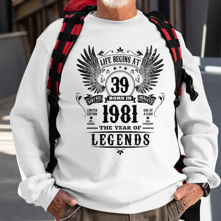 Legende Geburtstag 1981 Langarm-Sweatshirt, 39 Jahre Jubiläum Geschenke für alte Männer