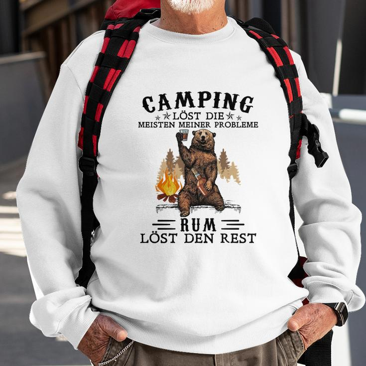 Lustiges Camping Sweatshirt Camping löst Probleme, Rum den Rest - Herren Outdoor Tee Geschenke für alte Männer