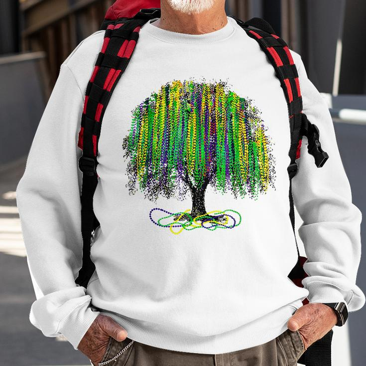 Mardi Gras Watercolor Mardi Gras Bead Tree Party Costume Sweatshirt Gifts for Old Men