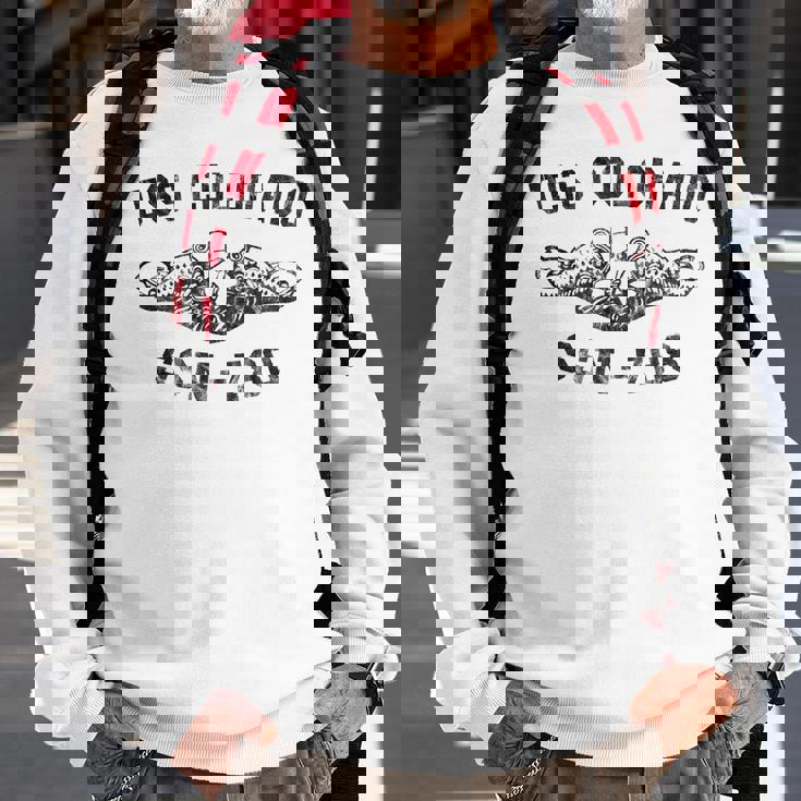 Mens Uss Colorado Ssn-788 Attack Submarine Badge Vintage Sweatshirt Gifts for Old Men