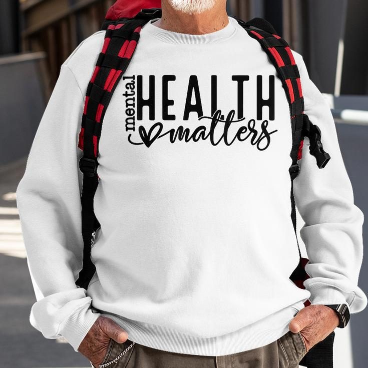 Mental Health Matters Retro Human Brain Illness Awareness Sweatshirt Gifts for Old Men
