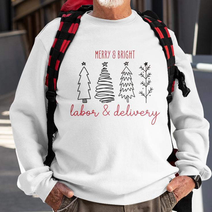 Merry Xmas Bright Christmas Labor And Delivery Nurse V2 Men Women Sweatshirt Graphic Print Unisex Gifts for Old Men