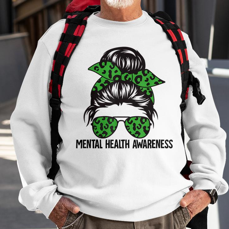 Messy Bun Mental Health Awareness Mental Health Matters Sweatshirt Gifts for Old Men