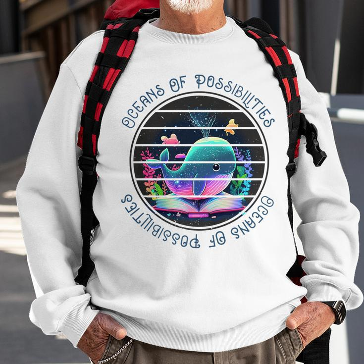 Oceans Of Possibilities Summer Reading Kawaii 2023 Librarian Sweatshirt Gifts for Old Men