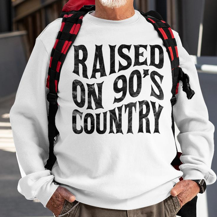 Raised On 90’S Country Music Vintage Letter Print Sweatshirt Gifts for Old Men