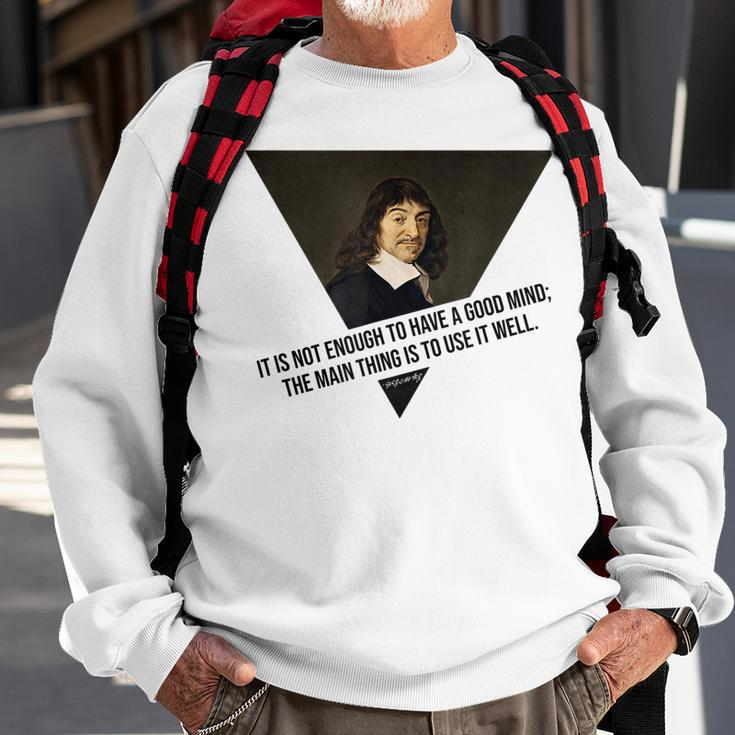 René Descartes Intelligent Quote Funny Philosophy Men Women Sweatshirt Graphic Print Unisex Gifts for Old Men