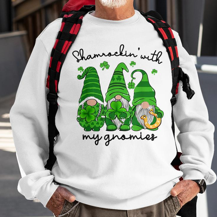 Shamrockin With My Gnomies St Patricks Day Gnome Shamrock Sweatshirt Gifts for Old Men