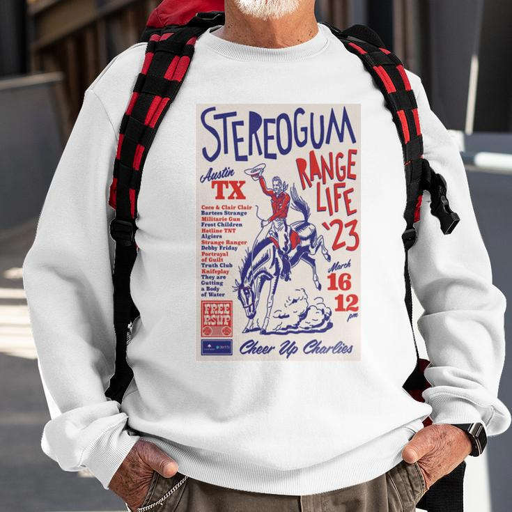 Stereogum March 16 2023 Range Life Austin Tx Poster Sweatshirt Gifts for Old Men