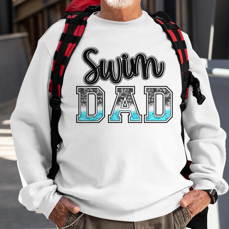 Swim Dad Swimming Diving Camo Western Fathers Day Sweatshirt Gifts for Old Men