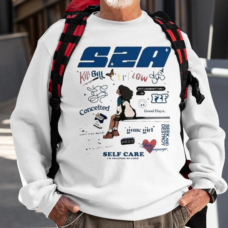 Sza Vintage New Bootleg 90S Black Sweatshirt Gifts for Old Men