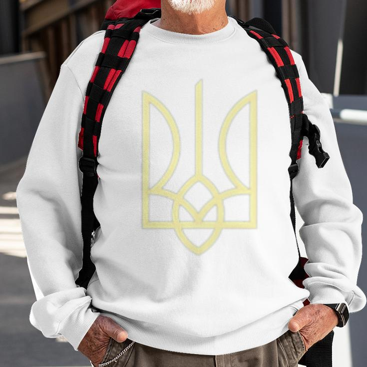 Ukraine Army Trident Symbol Middle Ukrainian Zelensky Green Sweatshirt Gifts for Old Men