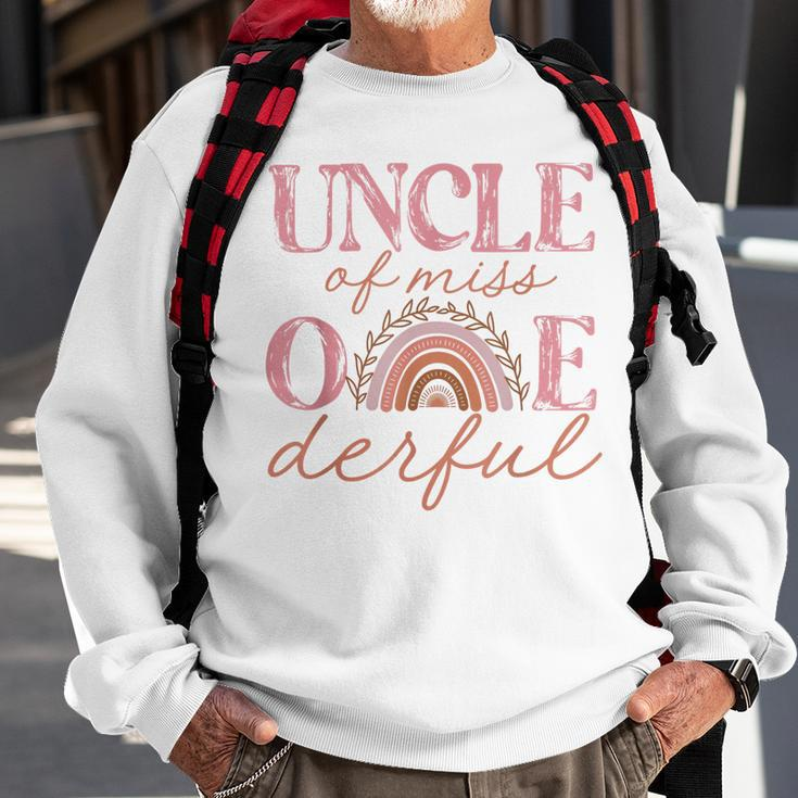 Uncle Of Little Miss Onederful 1St Bday Boho Rainbow Gift For Mens Sweatshirt Gifts for Old Men