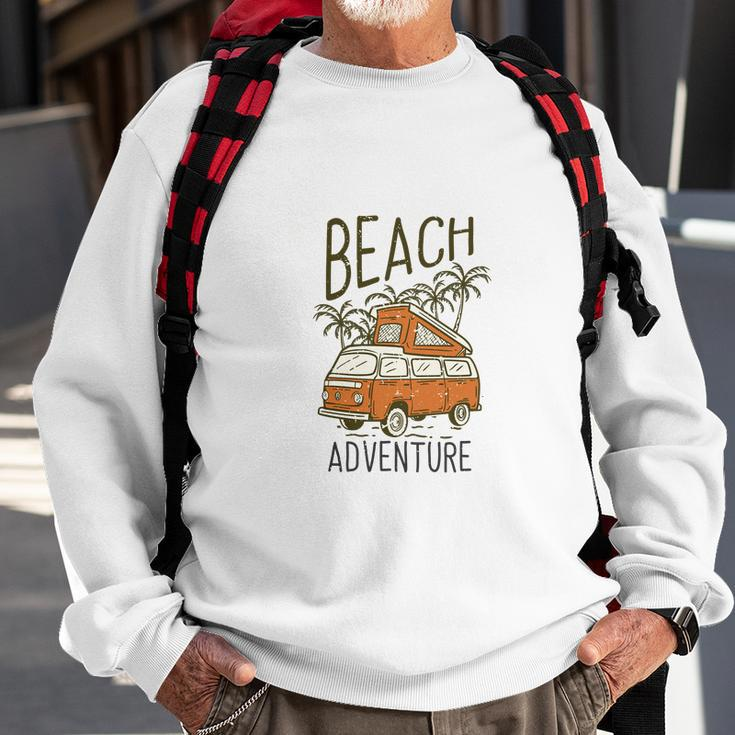 Van Car Parking On The Beach Sweatshirt Gifts for Old Men