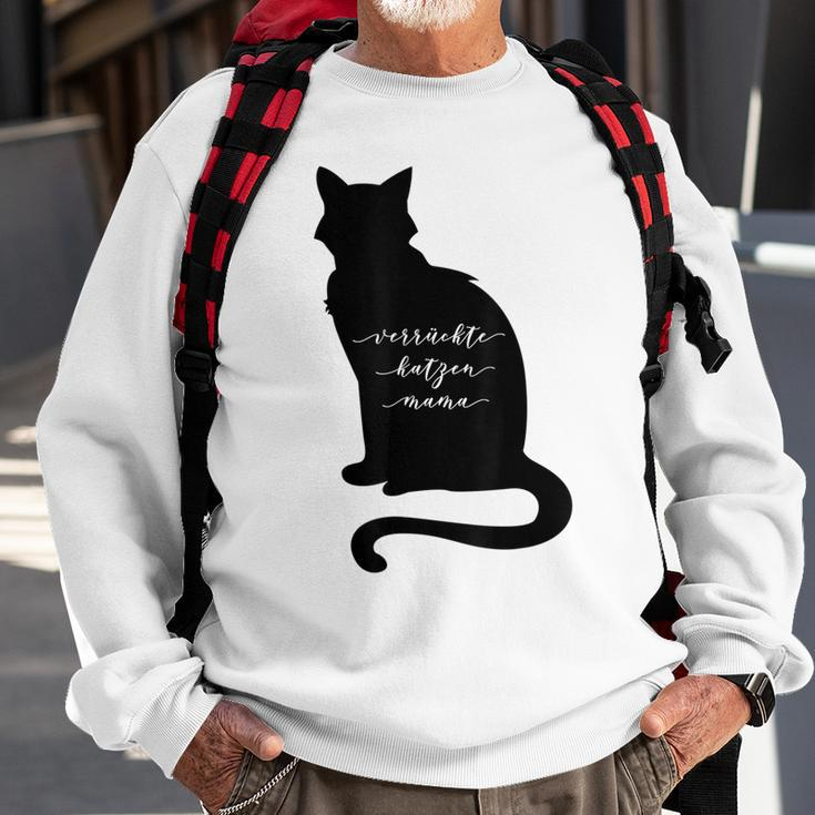 Verrückte Katzen Mama Katzenbesitzer Katze Mutter Geschenk Sweatshirt Geschenke für alte Männer