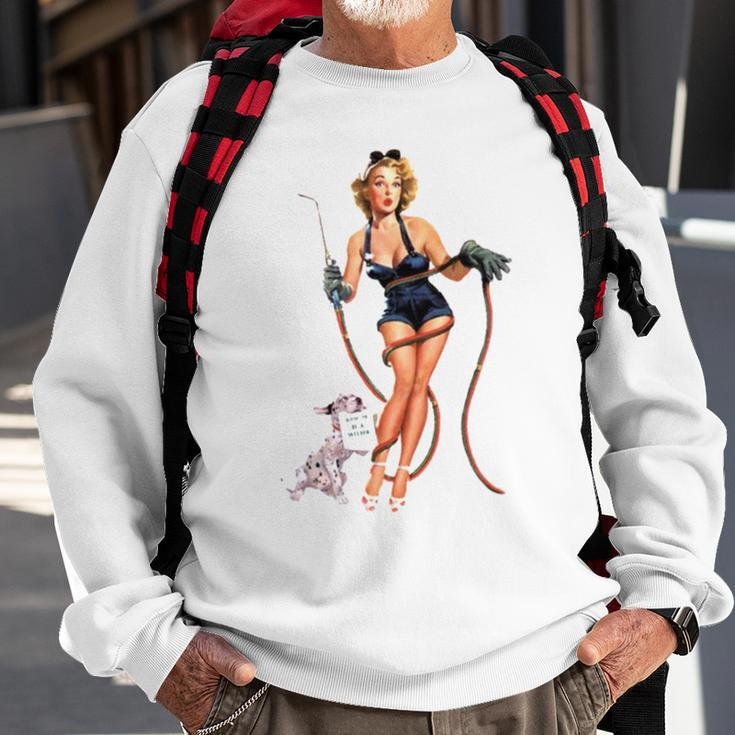 Vintage Sexy Welder Pinup Girl Sweatshirt Gifts for Old Men