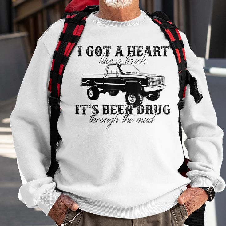 Western Country Farm Truck I Got A Heart Like A Truck Sweatshirt Gifts for Old Men