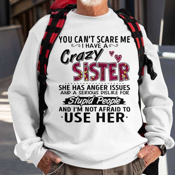 You Cant Scare Me I Have A Crazy Bestie Leopard Pink - Mens Standard Sweatshirt Gifts for Old Men