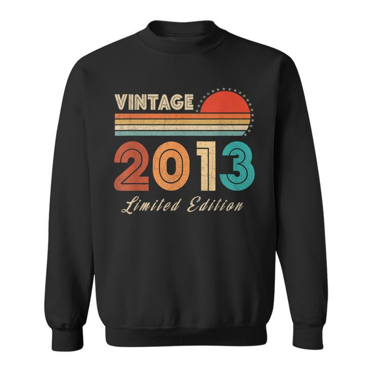 10 Year Old Vintage 2013 Limited Edition 10Th Birthday  Men Women Sweatshirt Graphic Print Unisex
