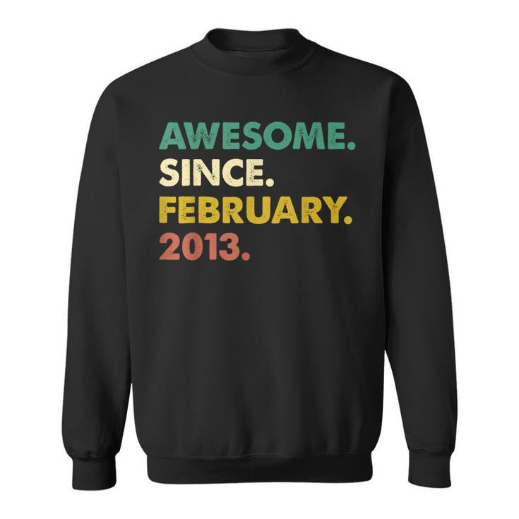 10 Years Old Gifts Awesome Since February 2013 10Th Birthday  Men Women Sweatshirt Graphic Print Unisex